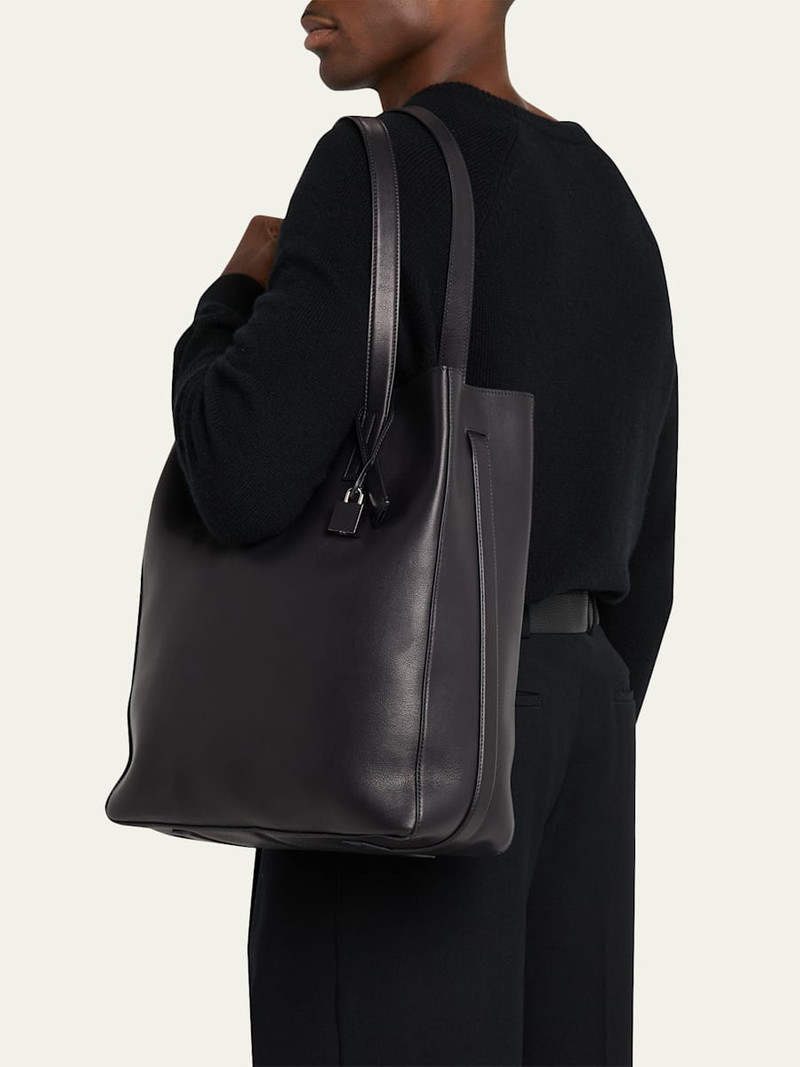 TOM FORD Men's Natural Leather North-South Tote Bag outlook