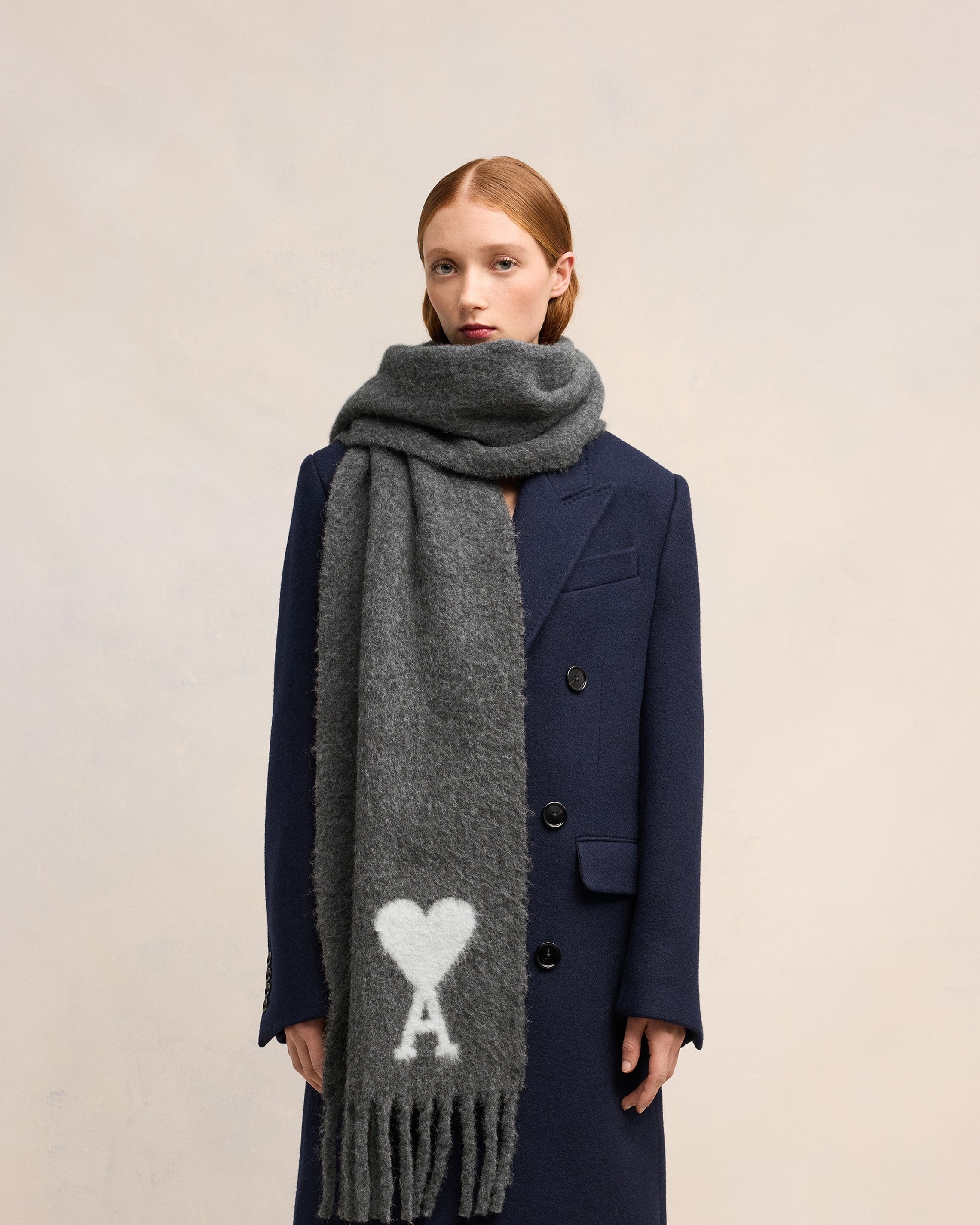 AMI Paris OVERSIZED AMI DE COEUR SCARF | REVERSIBLE
