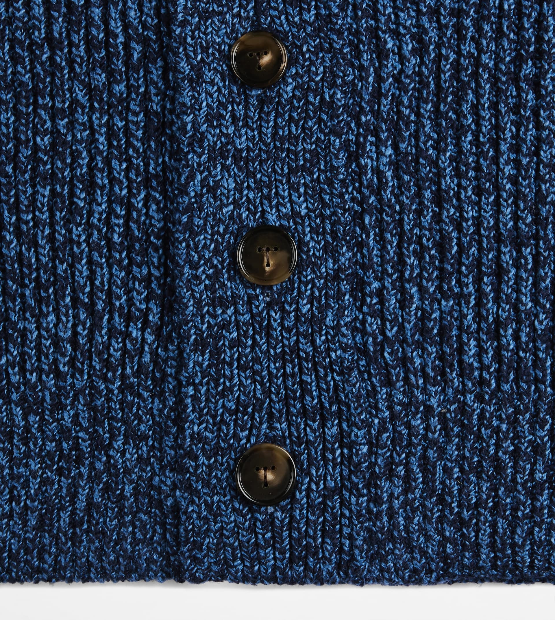 CARDIGAN IN MOULINÉ COTTON - BLUE - 3