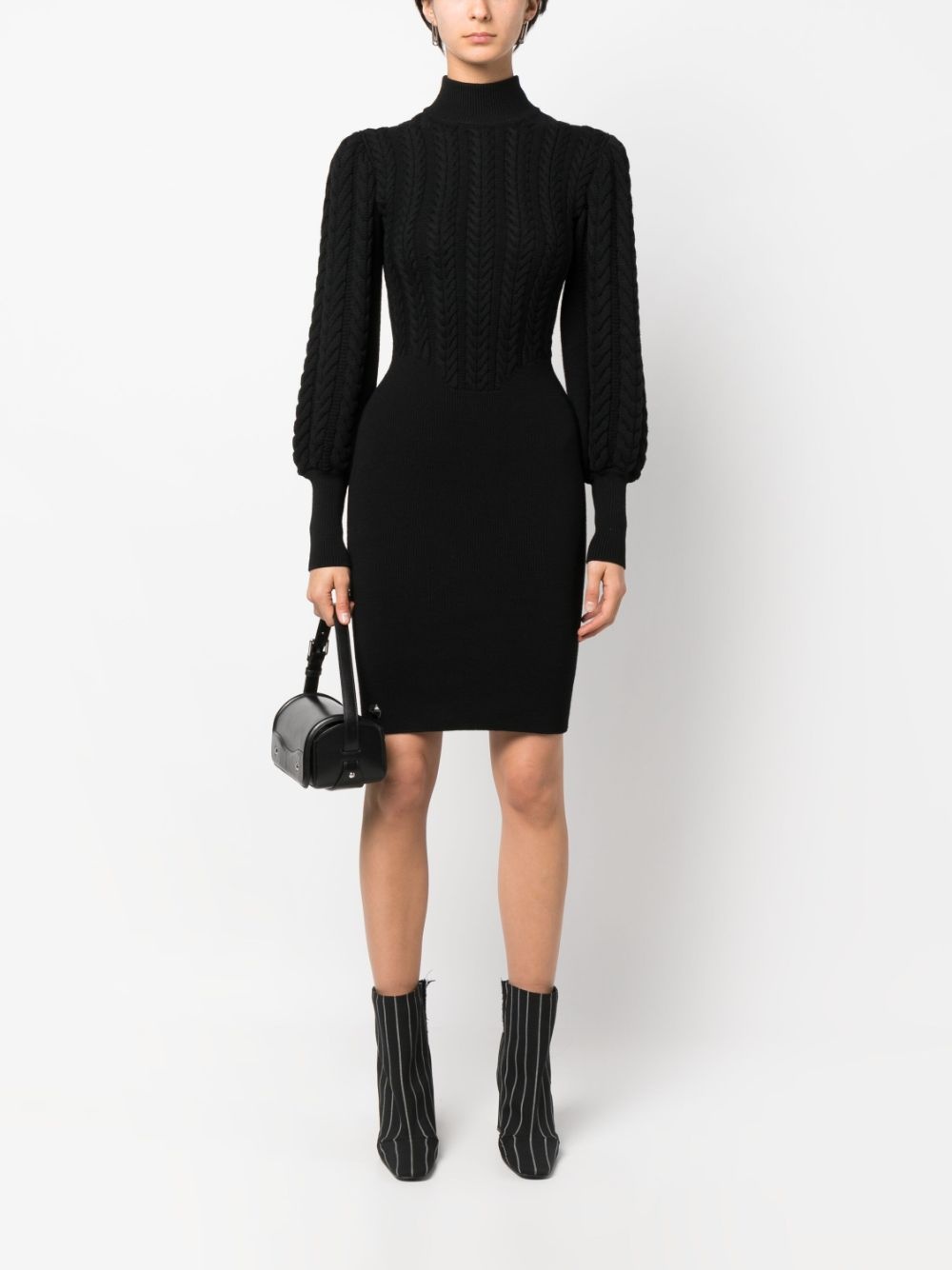 cable-knit high-neck dress - 2