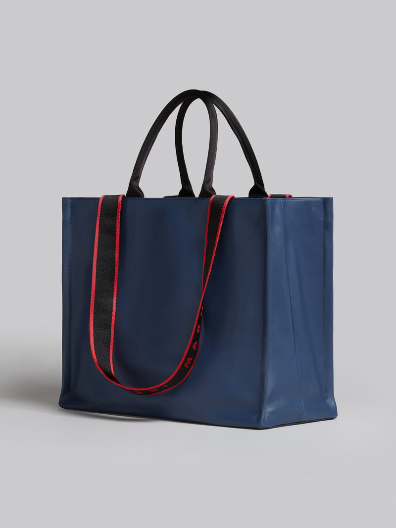 BEY TOTE BAG IN BLUE LEATHER 3