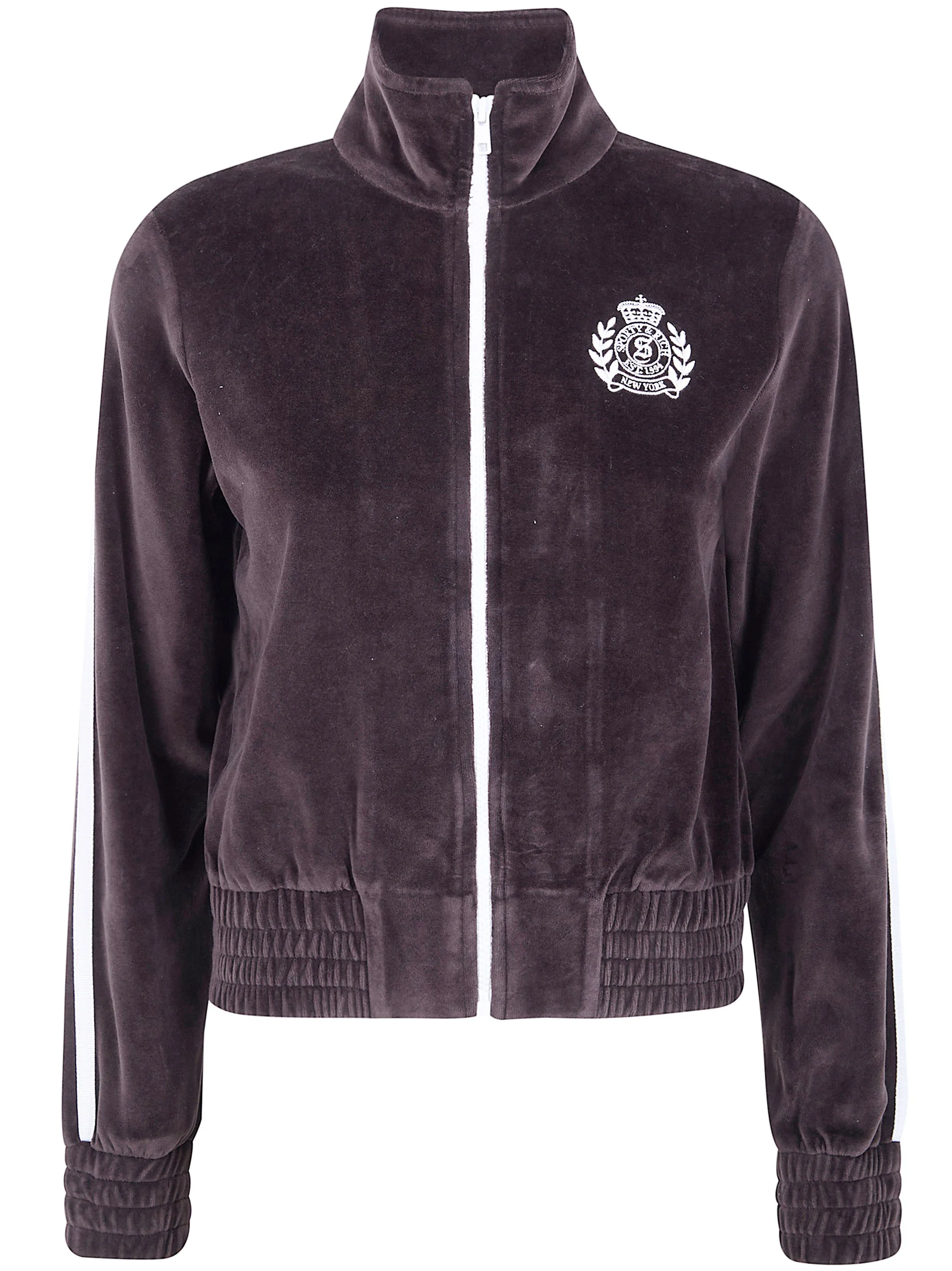 "Ny Crest Elio" Velour Track Jacket - 1