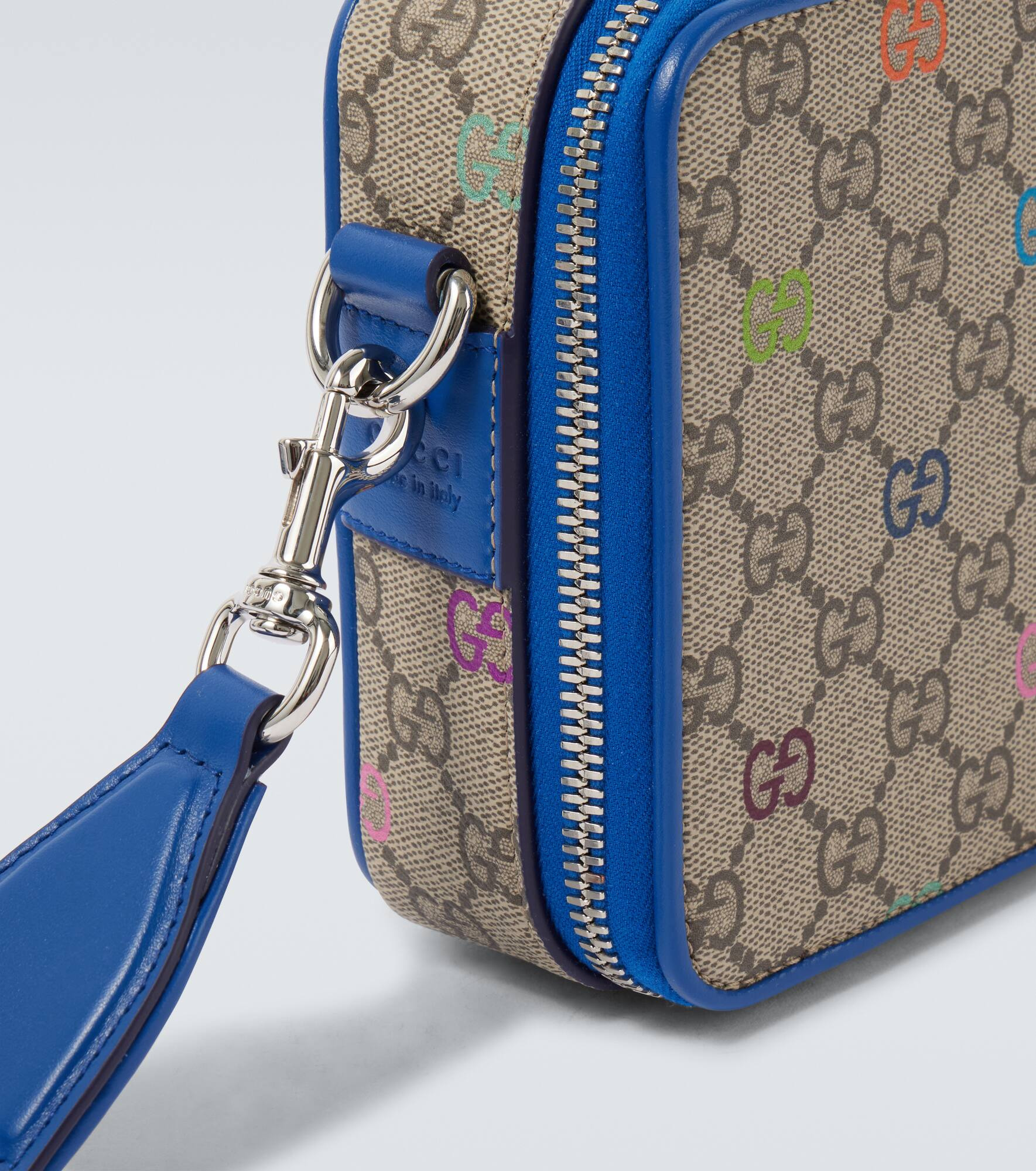 GG Canvas leather-trimmed shoulder bag - 6