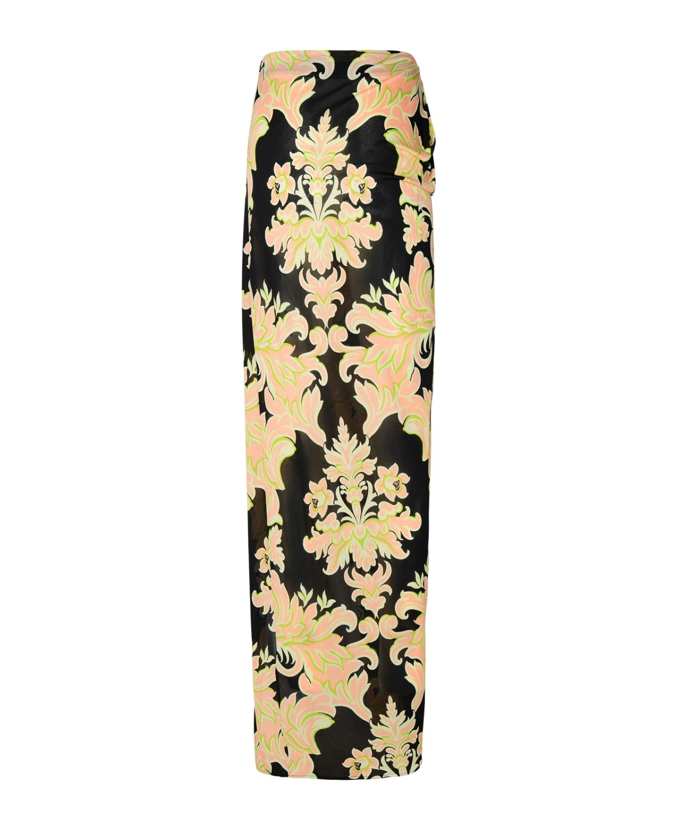 Printed Black Jersey Sarong Skirt - 3