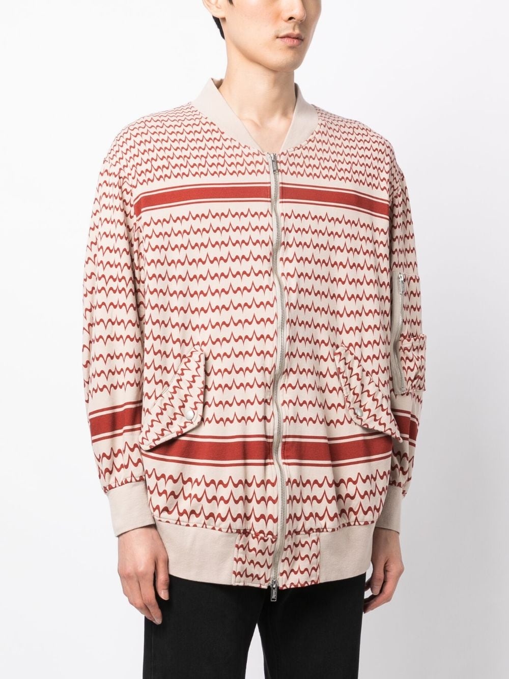 graphic-print zip-up sweatshirt - 3