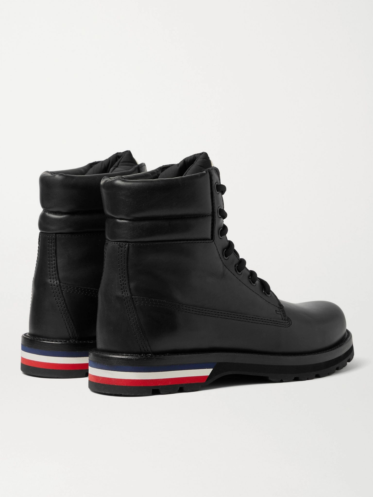 Vancouver Striped Leather Hiking Boots Black - 5
