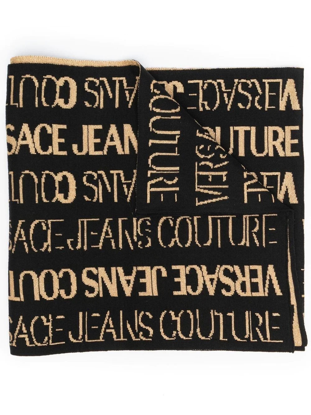 all-over logo-print knit scarf - 1