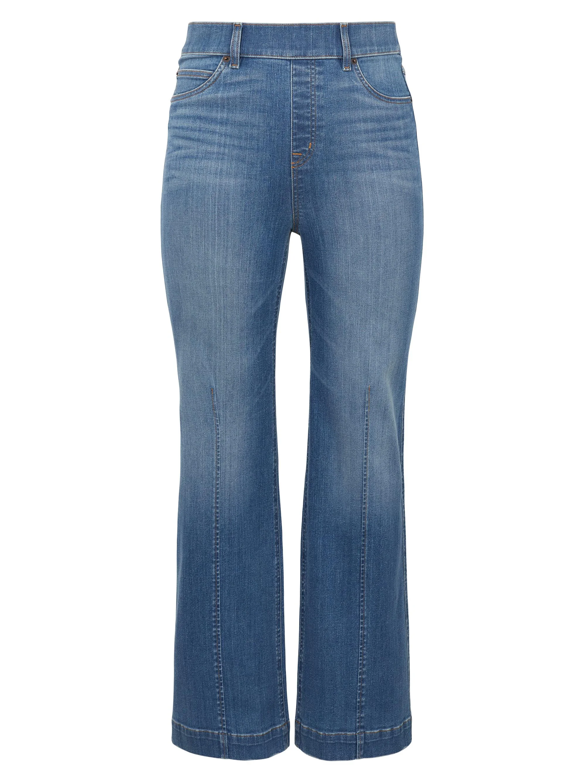 Women's Seamed-Front Wide-Leg Jeans - Vintage Indigo - 1