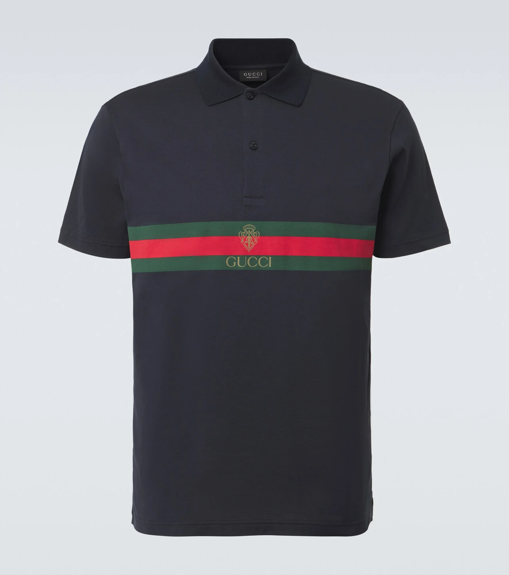 Web Stripe cotton jersey polo shirt - 1
