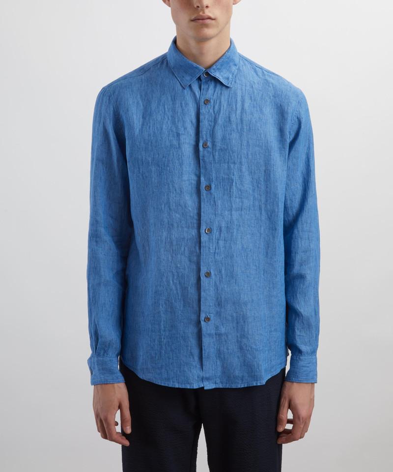 Sunspel Cool Blue Linen Shirt outlook
