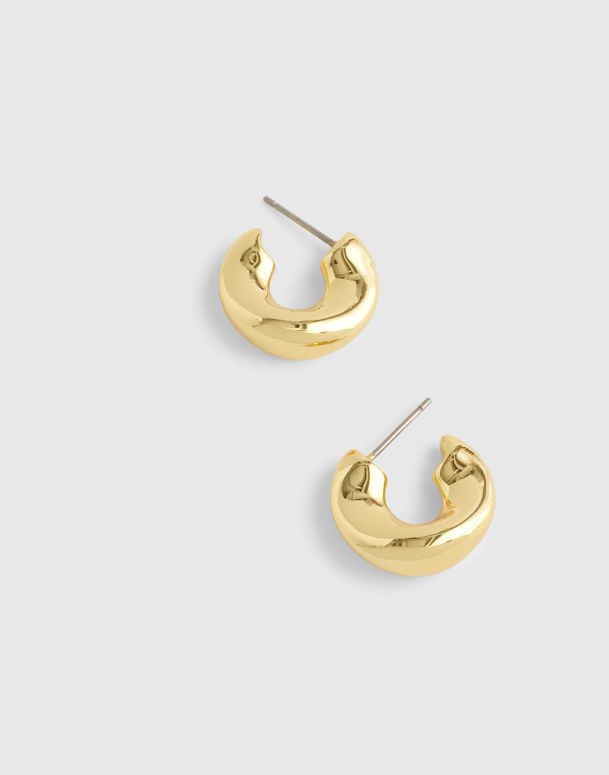 Puffy Twisted Small Hoop Earrings - 1