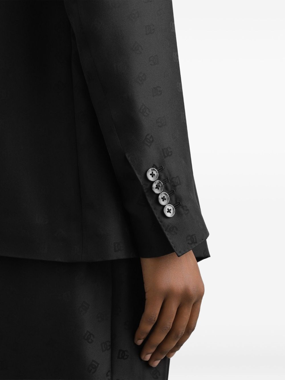 logo-jacquard blazer - 5