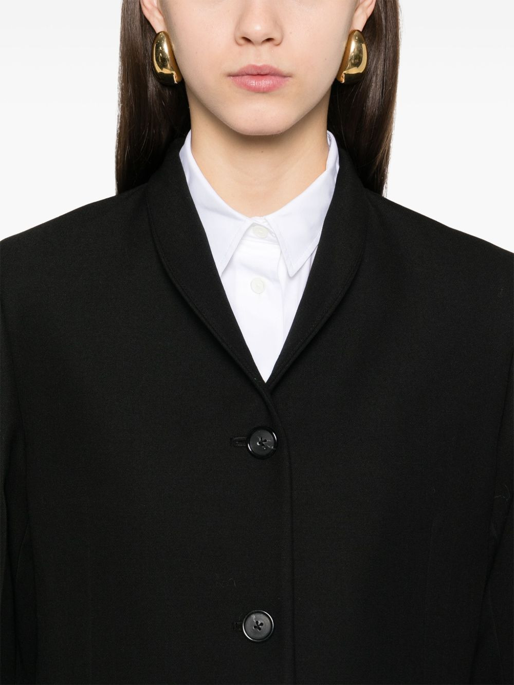 shawl lapels single-breasted wool blazer - 5