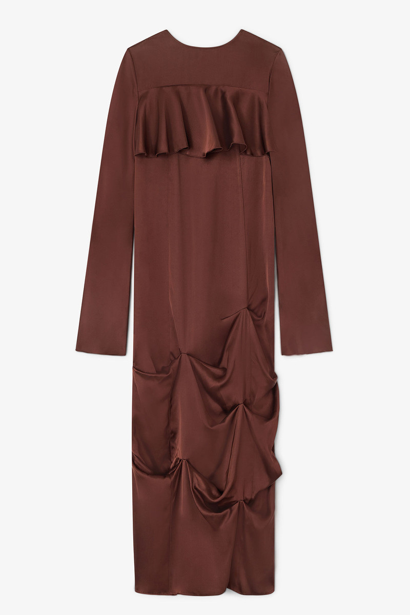 BROWN RUFFLE DRESS 1