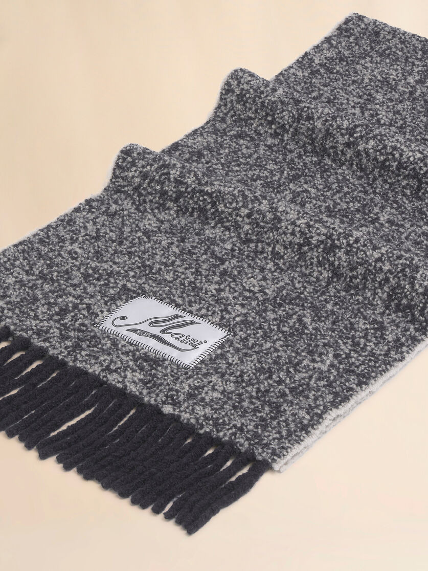 GRAY BOUCLÉ ALPACA SCARF - 4
