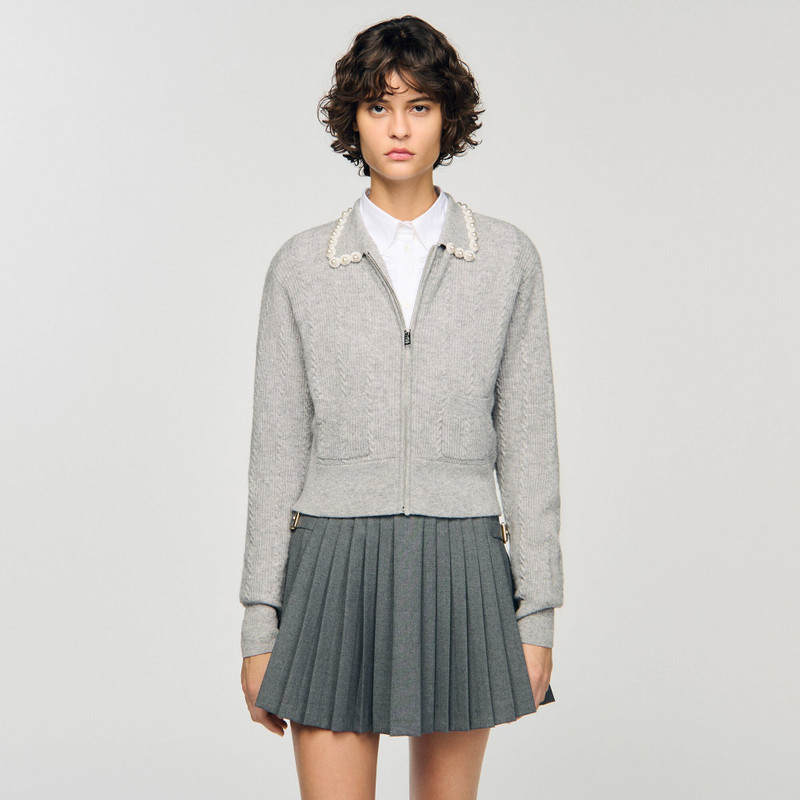 CARDIGAN WITH BEADED COLLAR 5
