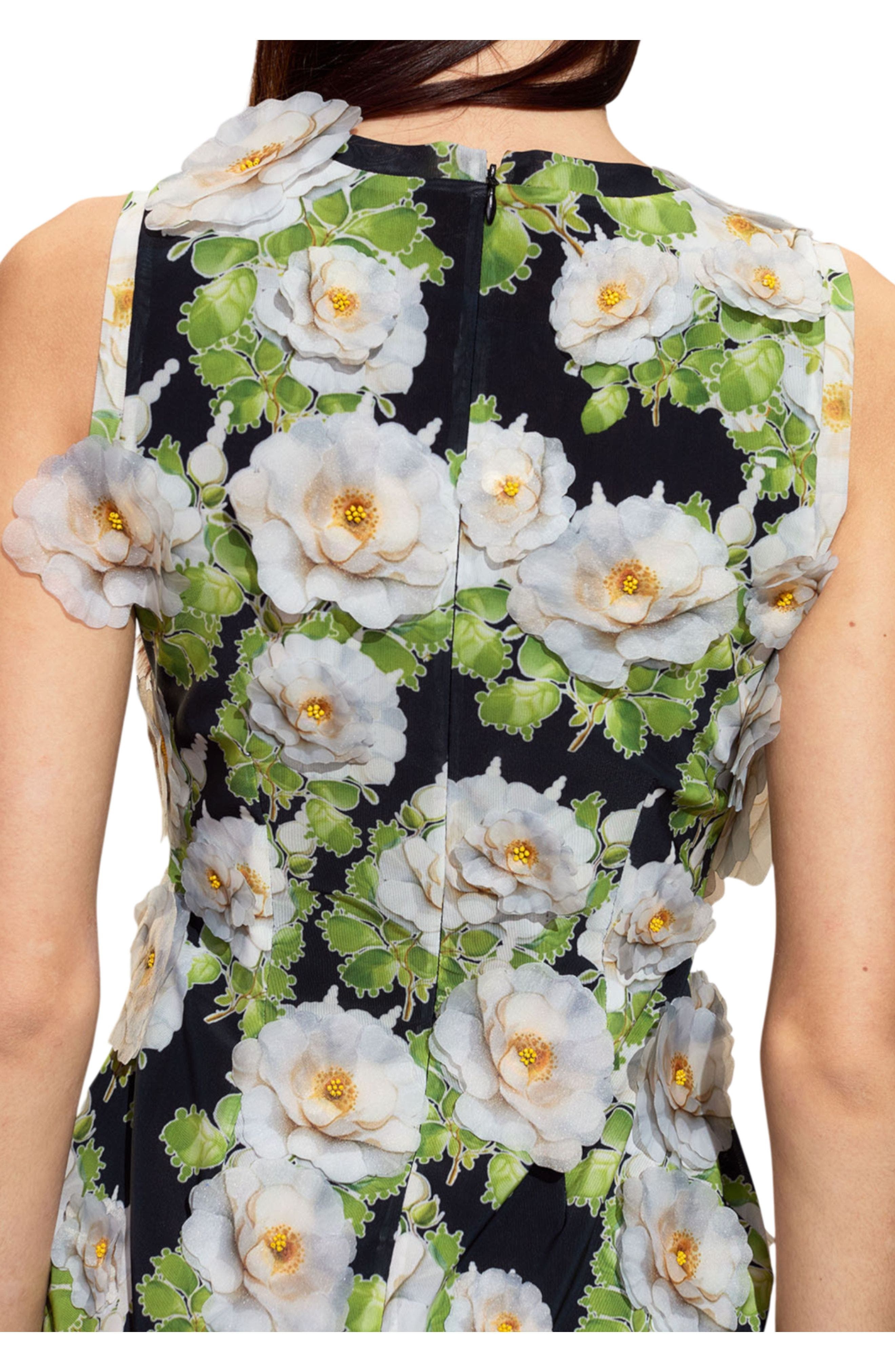 Cynthia Rowley Cornelia Applique Mini Dress in Black Floral at Nordstrom - 2
