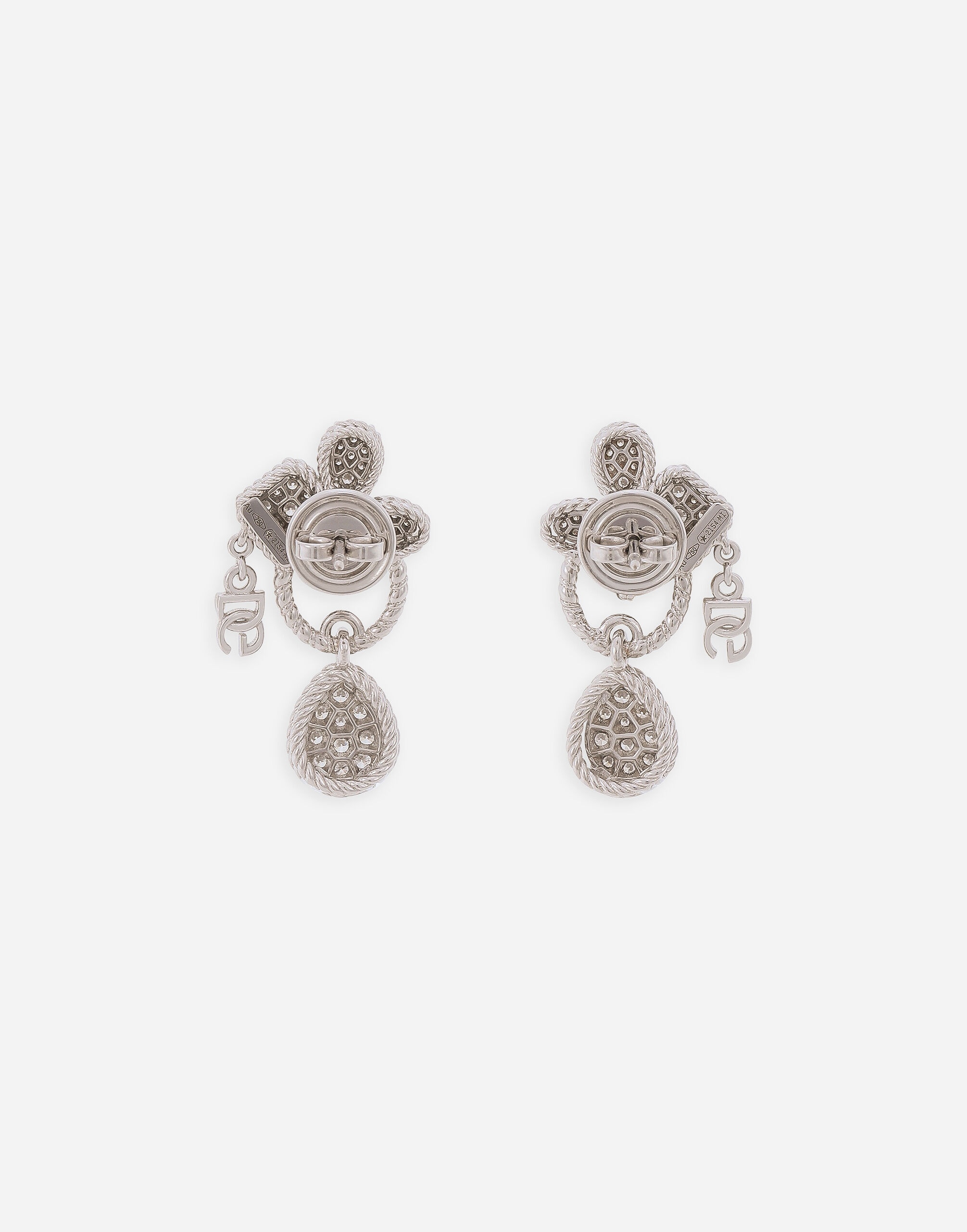 Easy Diamond earrings in white gold 18kt and diamonds pavé - 3