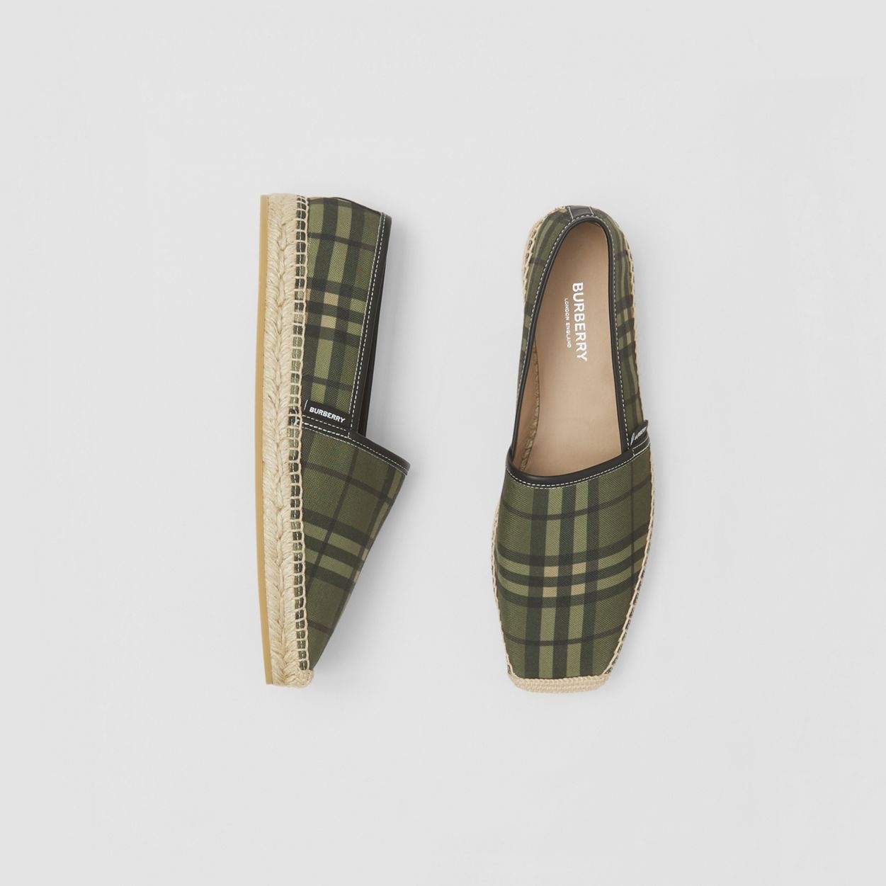 Vintage Check Cotton Canvas Espadrilles - 2