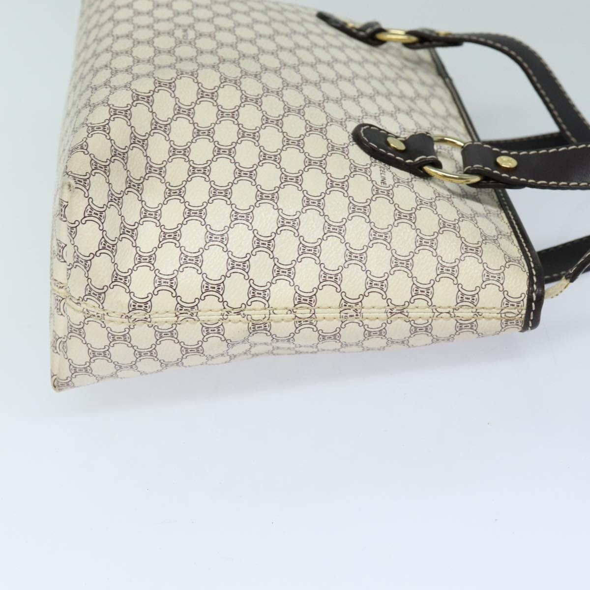 CELINE Macadam Canvas Hand Bag Pvc White - 3