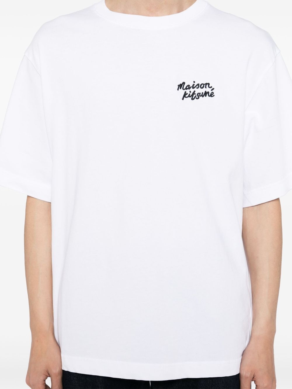 handwriting embroidered T-shirt - 4