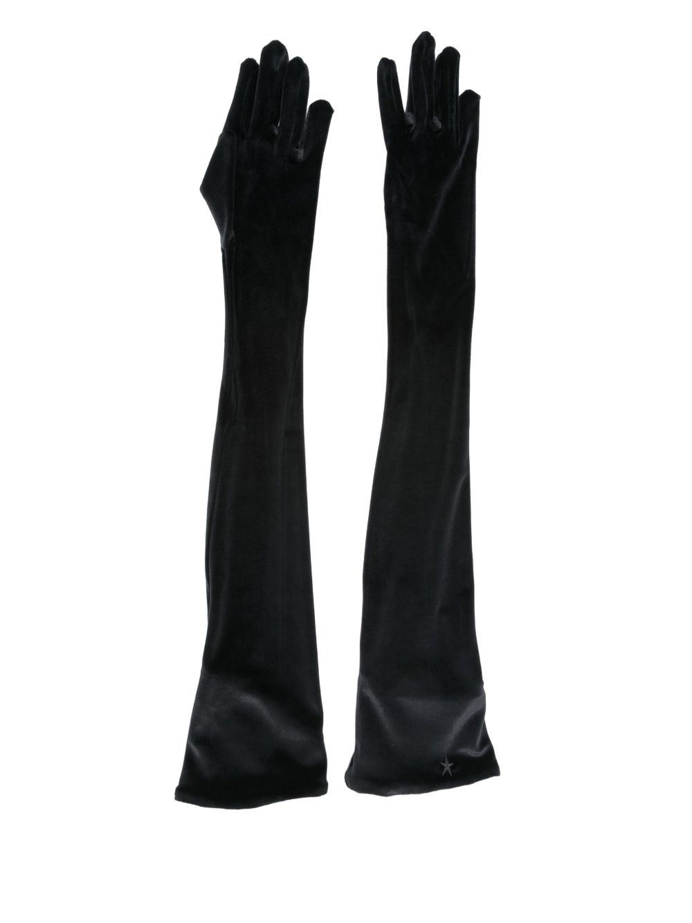 logo-embellished velvet gloves - 1