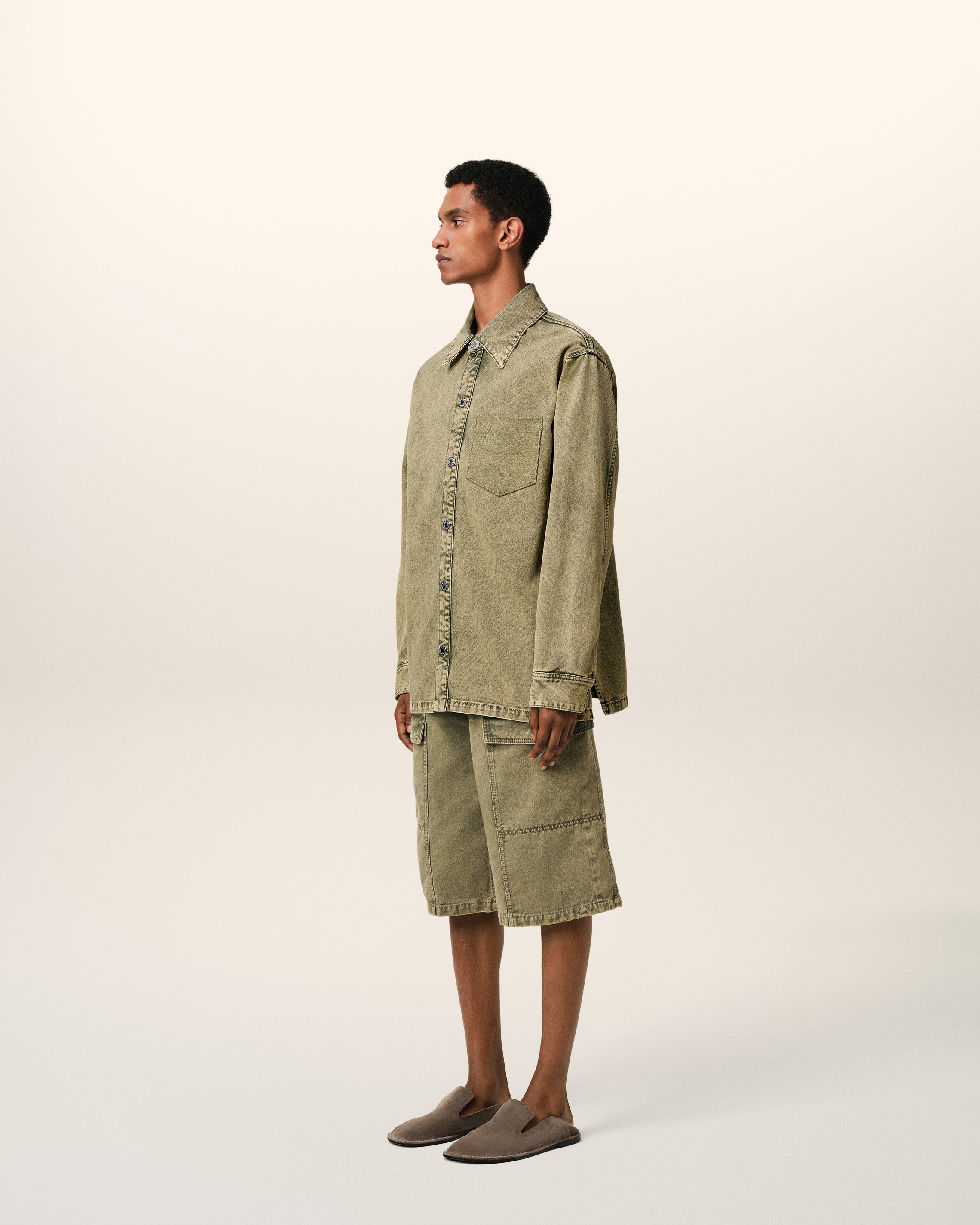 GREEN COTTON AMI DE COEUR OVERSHIRT - 6