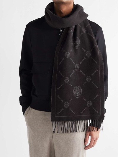 Berluti Logo-Intarsia Fringed Wool and Cashmere-Blend Scarf outlook