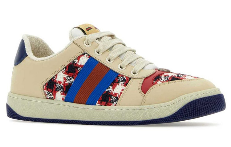 (WMNS) Gucci Screener Low-Top Sneakers 'Beige Navy Red' 577684-FACBJ-9075 - 2