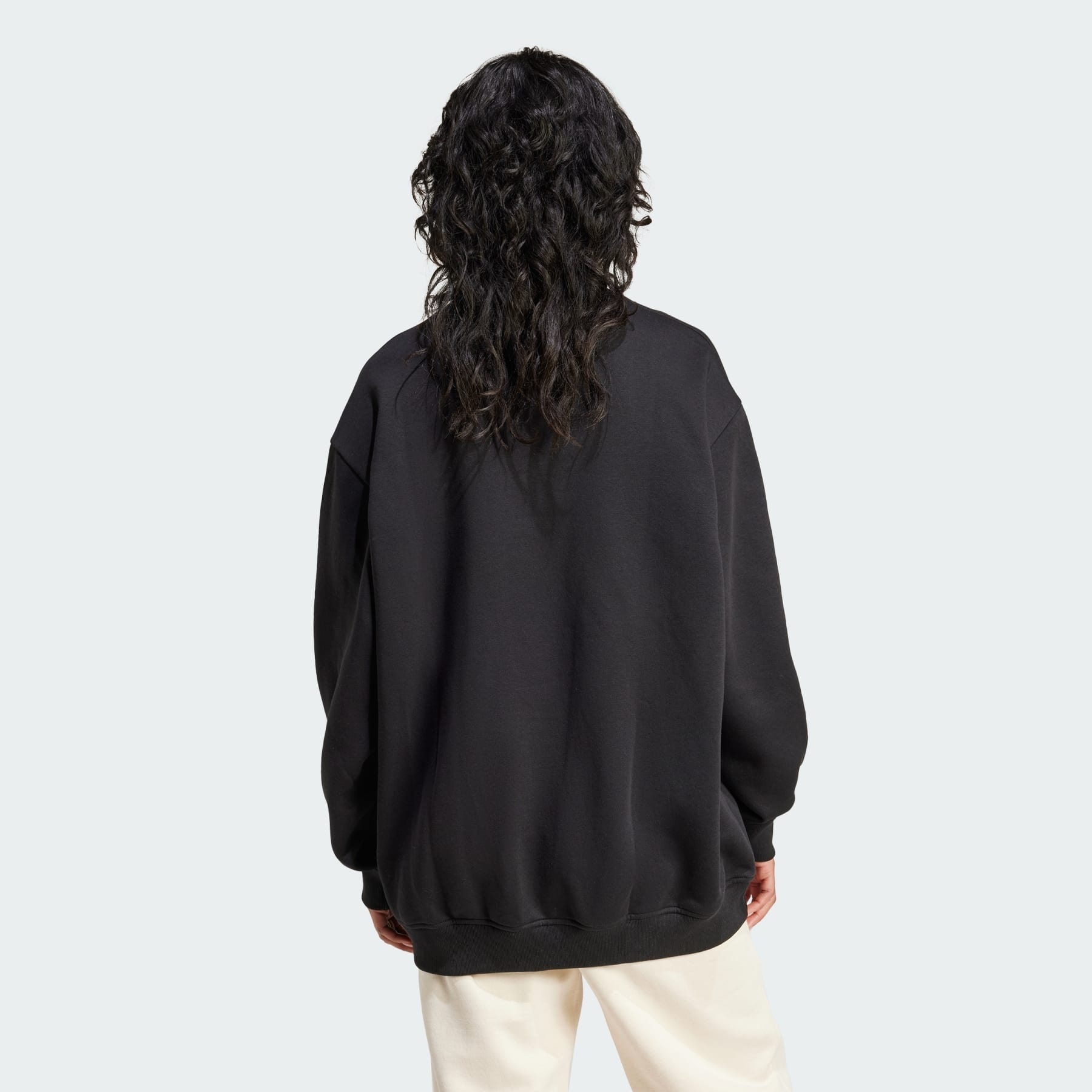 Essentials Fleece Long Oversized Crew Sweatshirt - 3