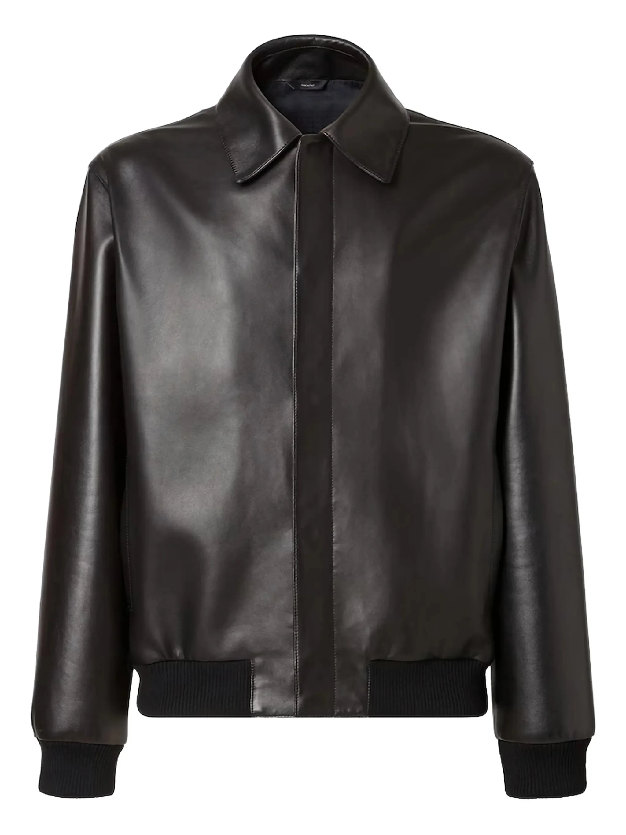 Fendi Pointed-collar Leather Jacket - 1