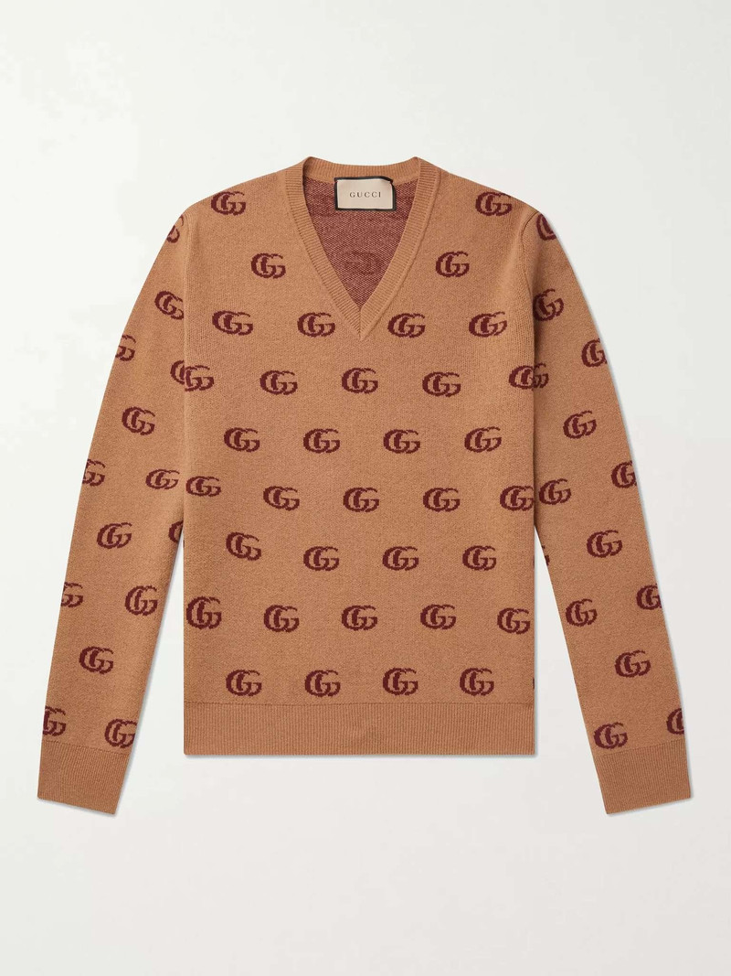 GG 니트 캐시미어 jacquard 스웨터 - 1