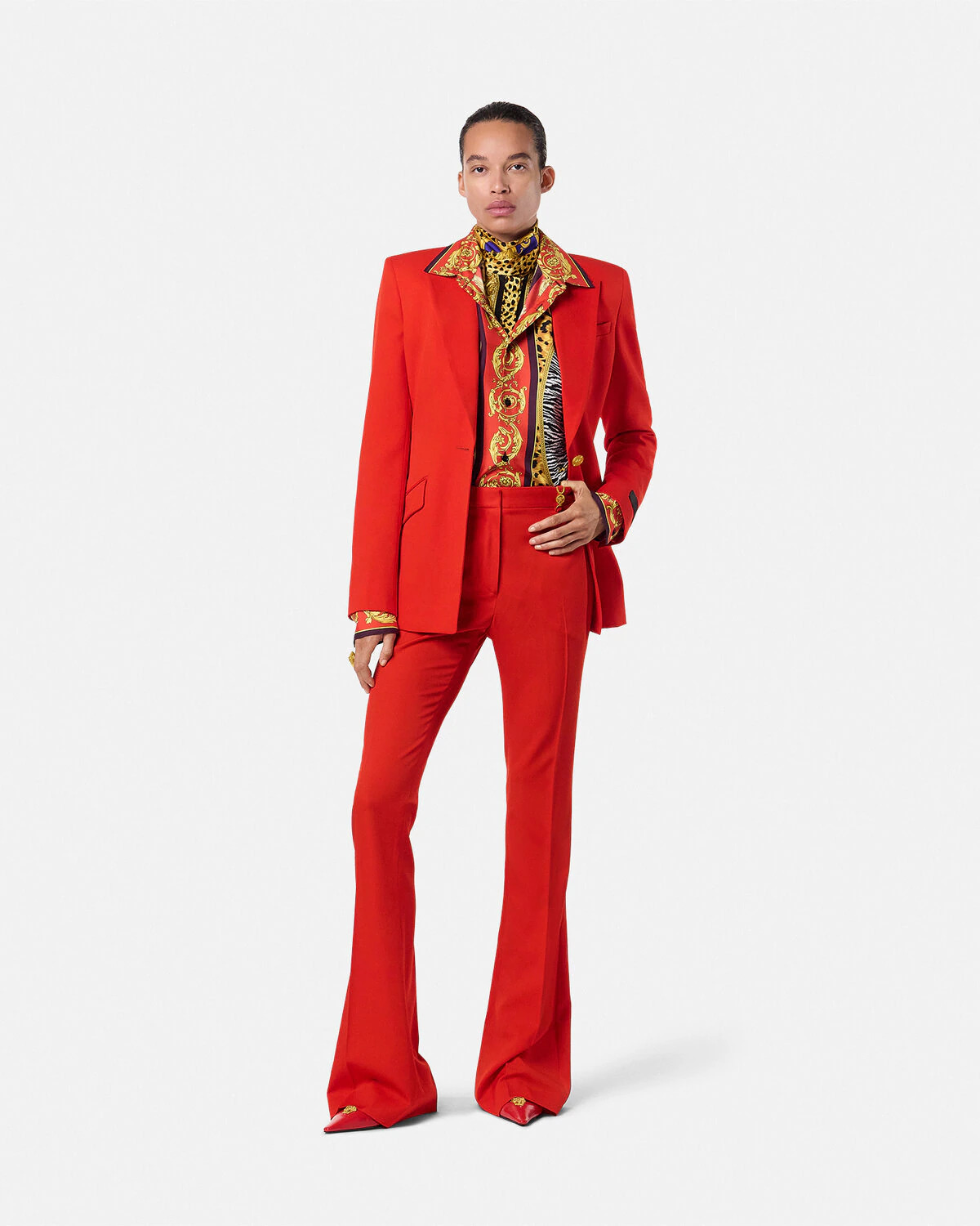 Cheetah Barocco Silk Lavallière Shirt - 2