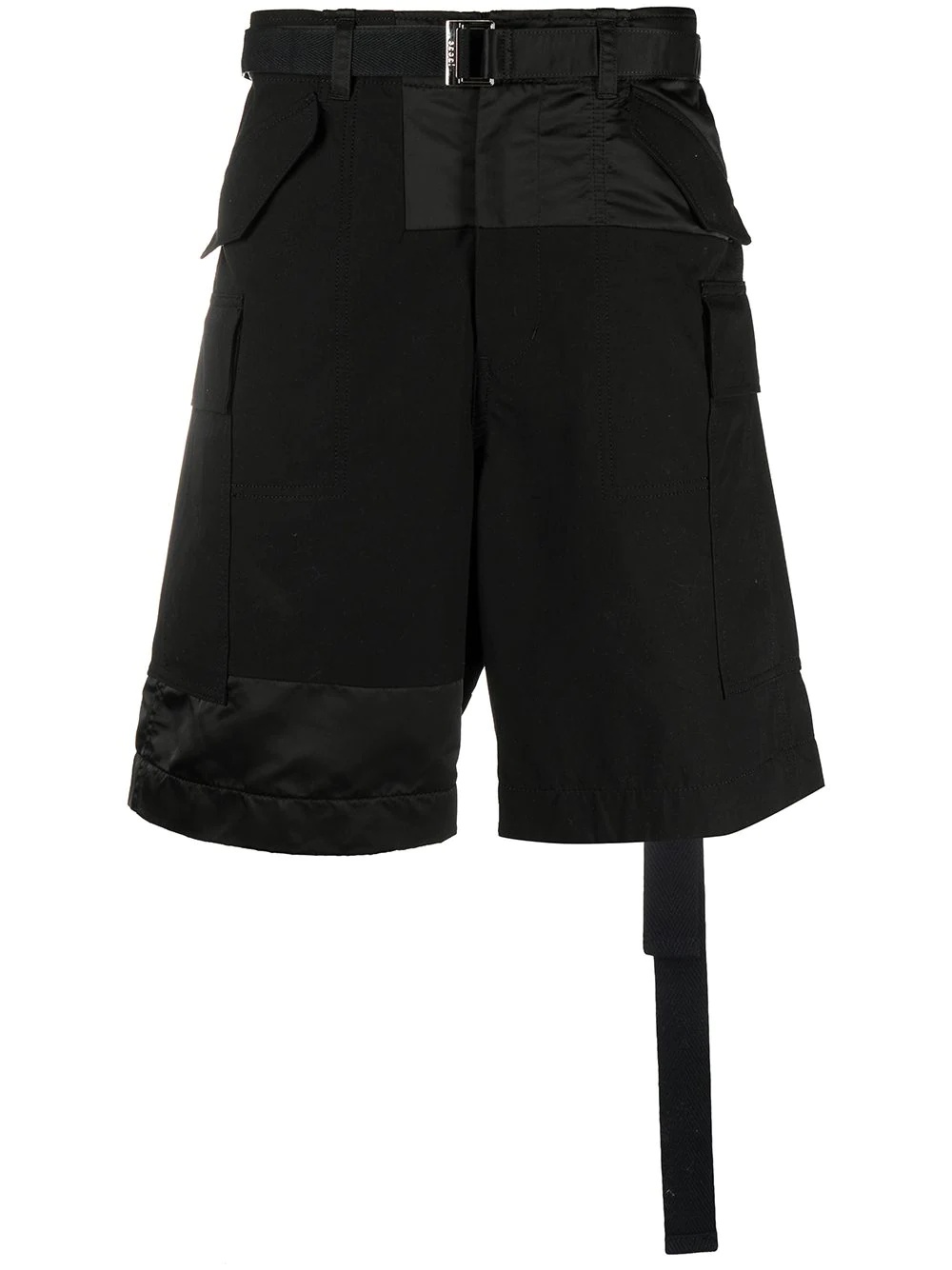 knee-length patchwork cargo shorts - 1