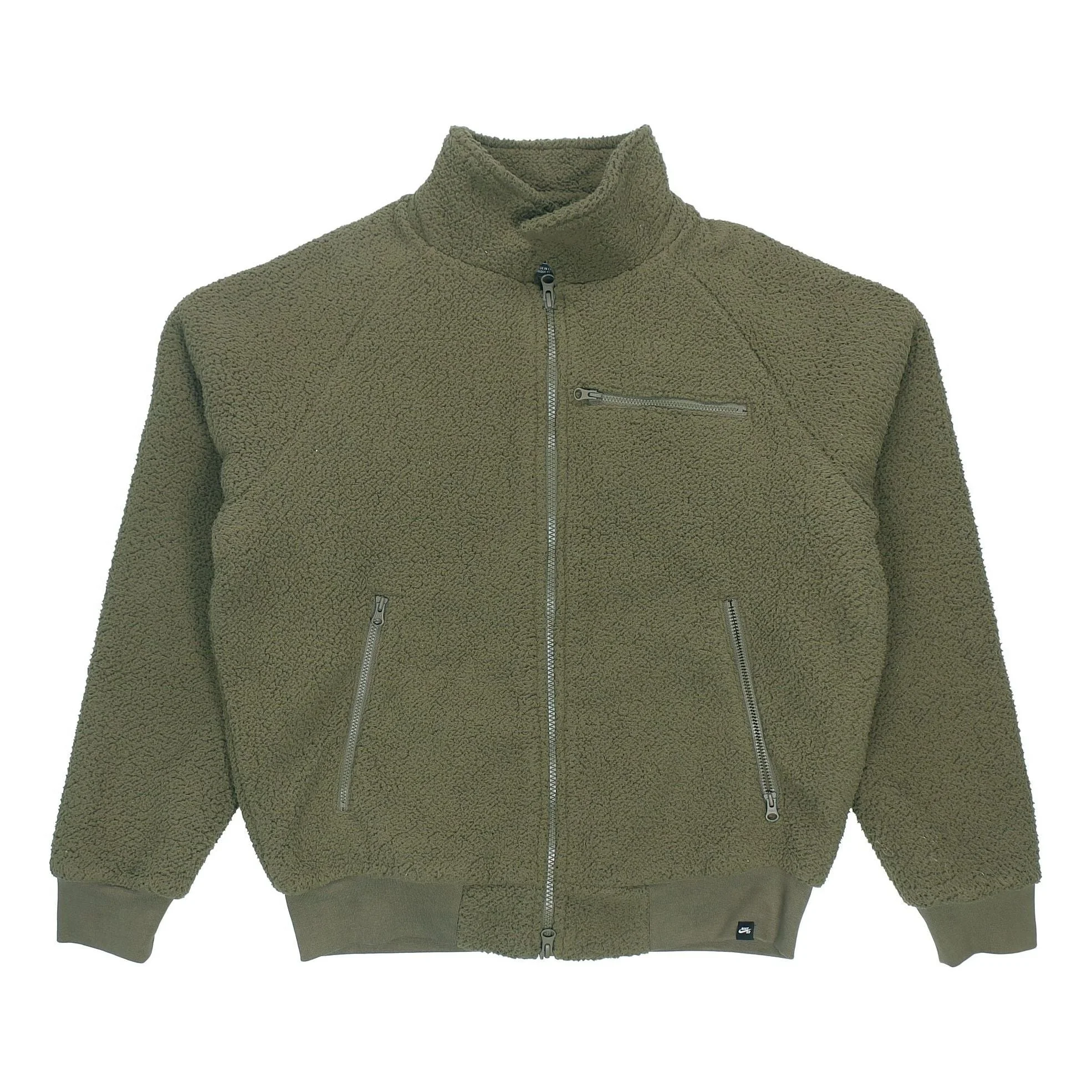Nike SB Sherpa Casual Zipper Design lapel Skateboard Jacket Green DM0873-222 - 1