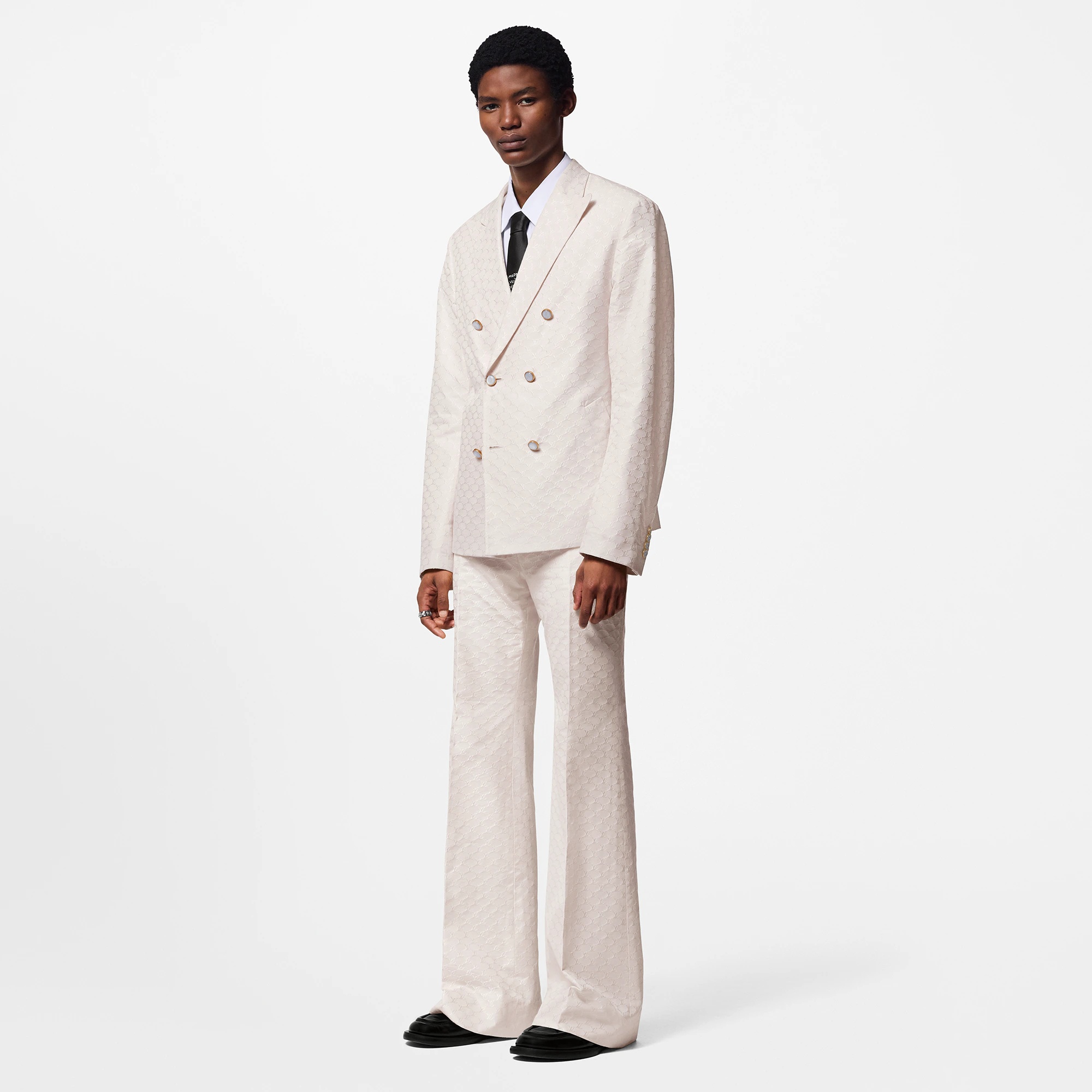 Double-Breasted Silk And Cotton Blend Tailored Jacket - 4