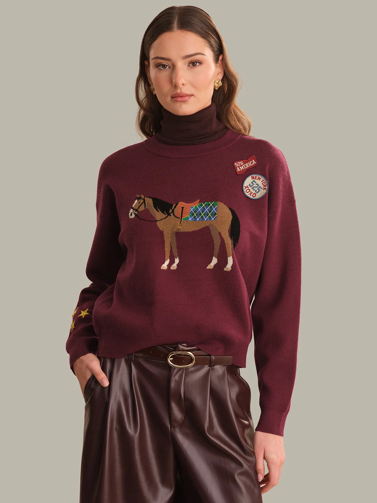 Taylor Horse Sweater With Patches - 1