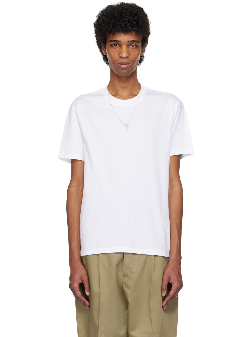 White Cotton Ami de Coeur T-shirt - 1