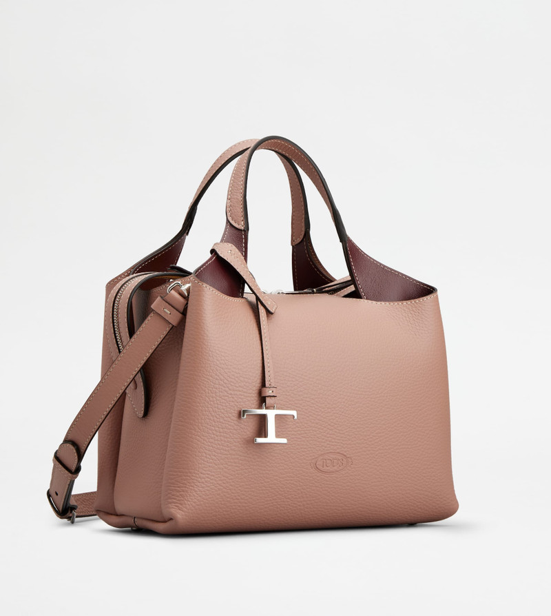 BAULETTO BAG IN LEATHER SMALL - PINK, BURGUNDY 4