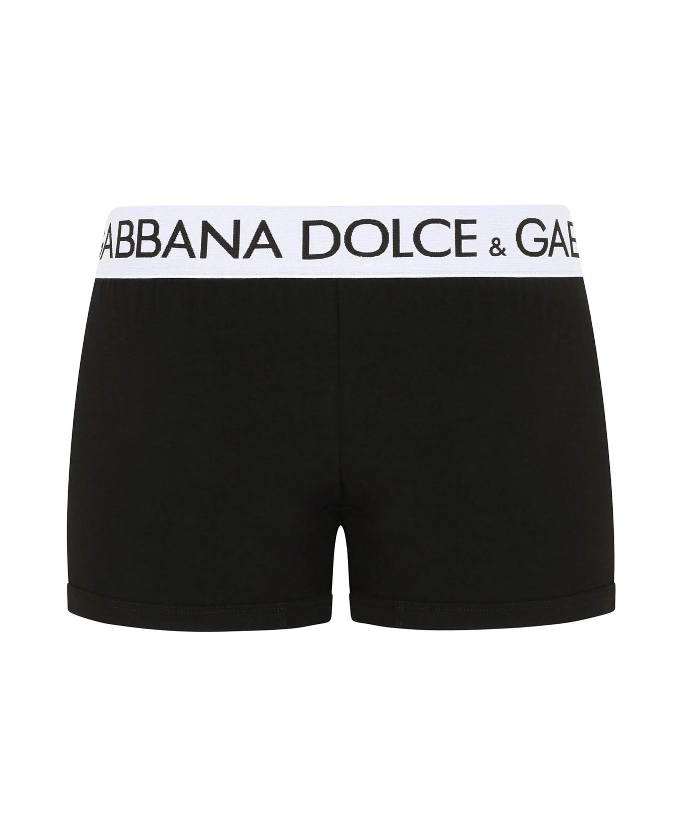 Black Boxer Briefs With Branded Waistband In Stretch Cotton Man - 2