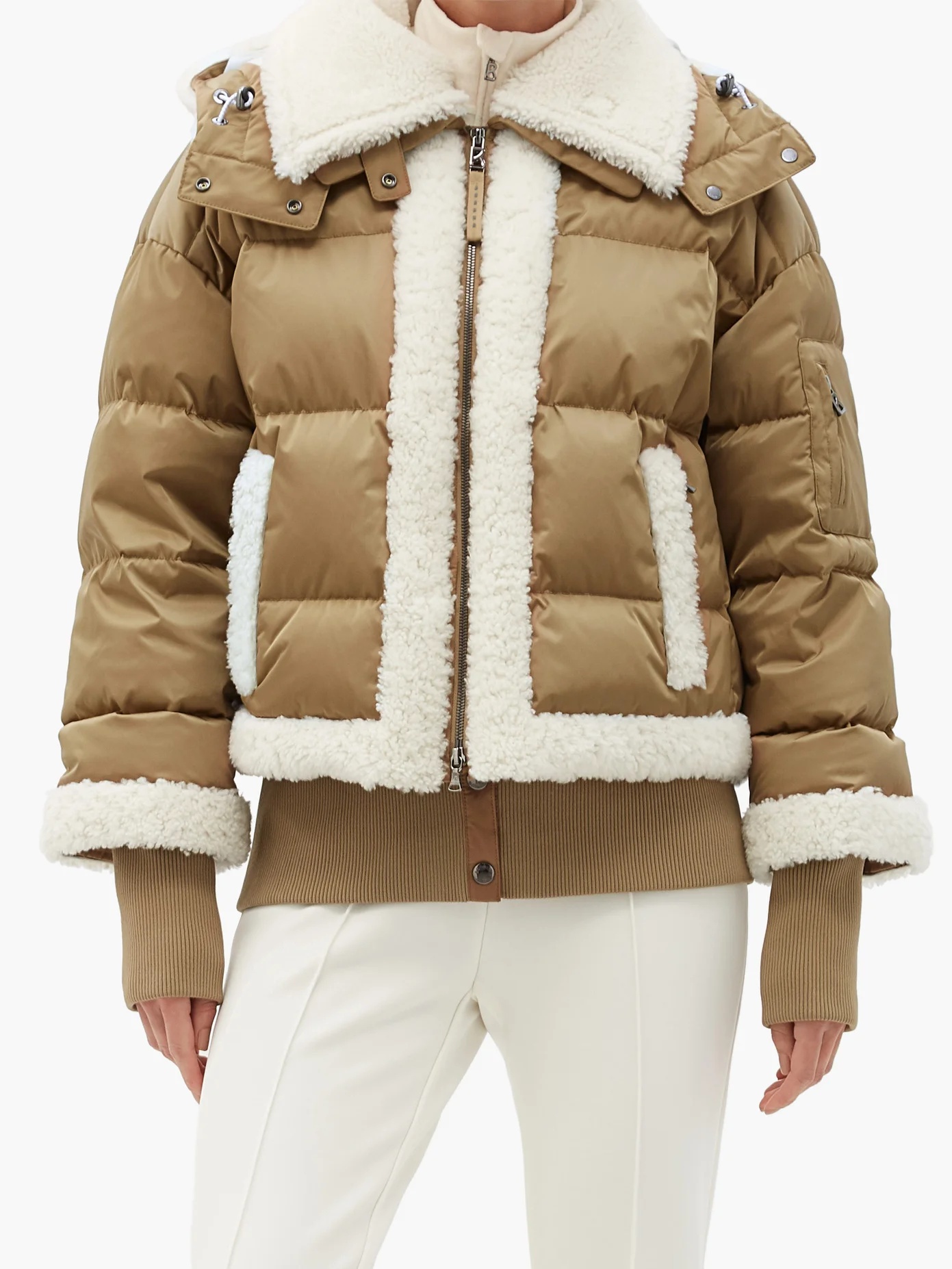 Suza hooded shearling-trimmed quilted down jacket - 2