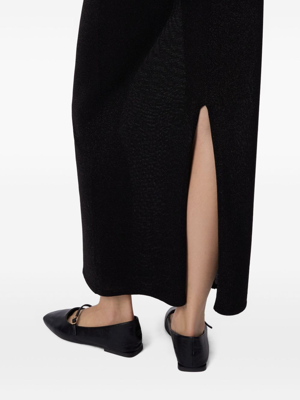 metallic-detail slit skirt - 4