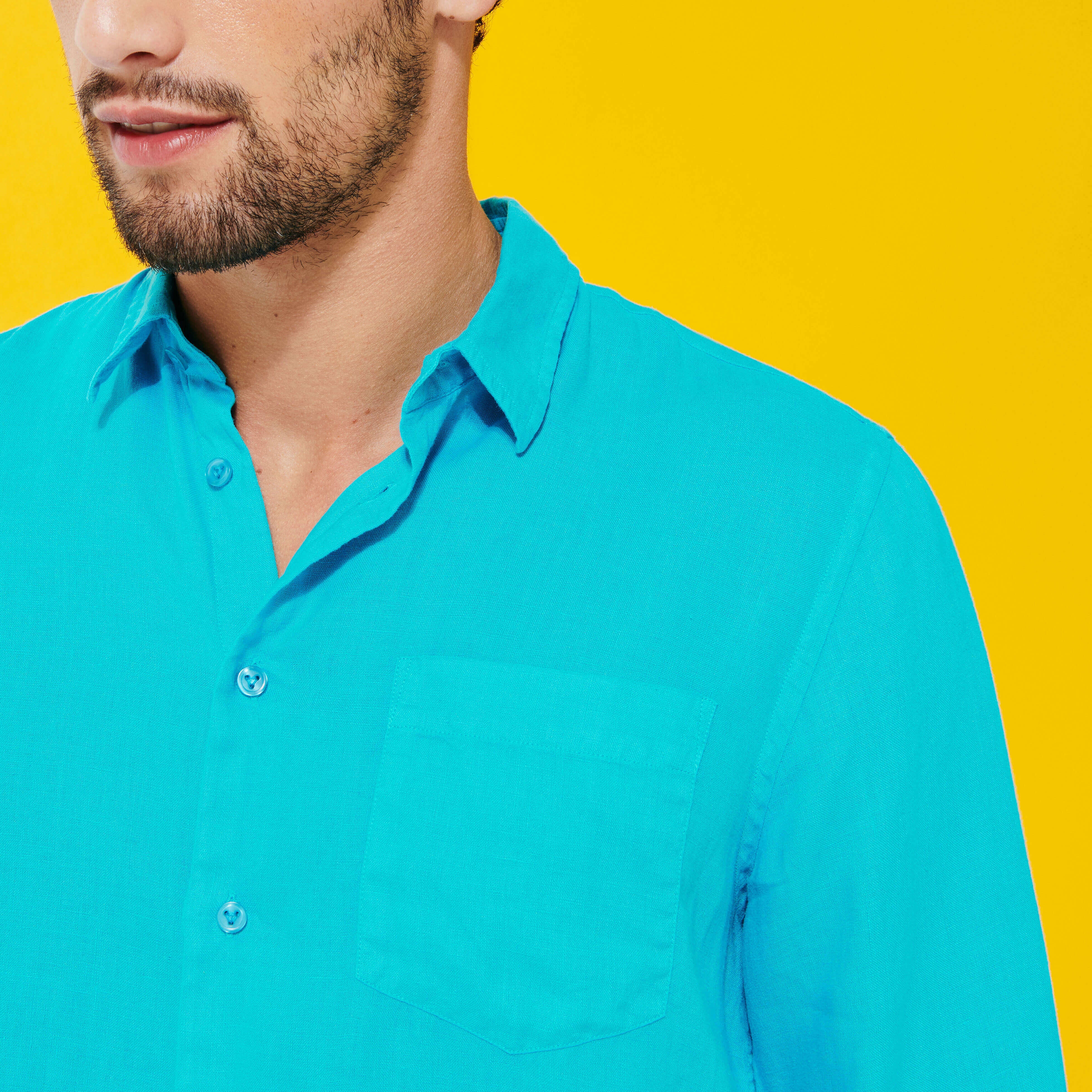 Men Linen Shirt Solid - 5