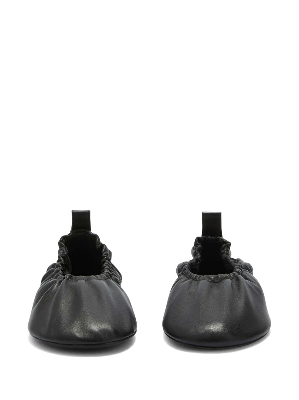 gathered-detail leather ballerina shoes - 4