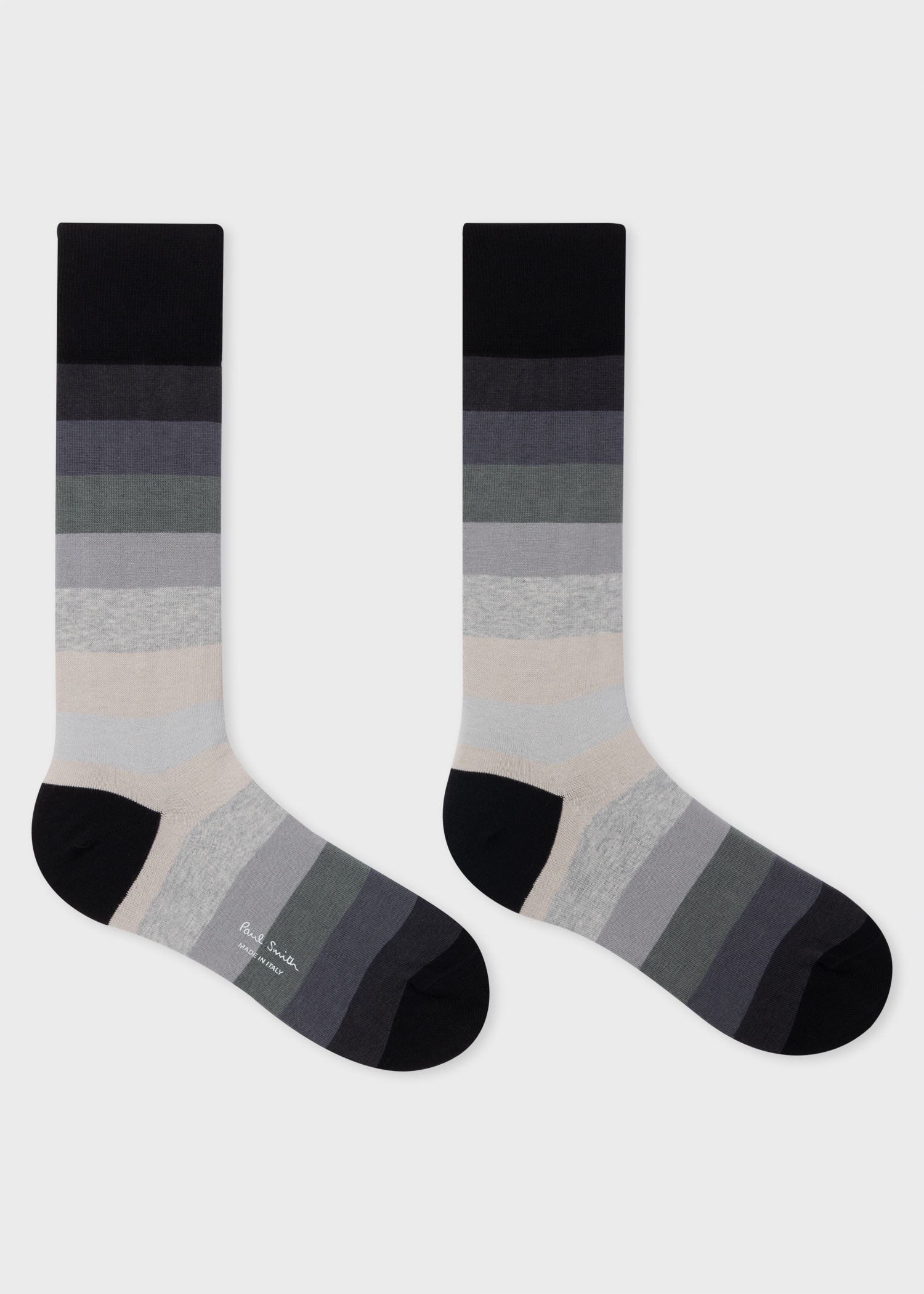Black Gradient Stripe Socks - 2