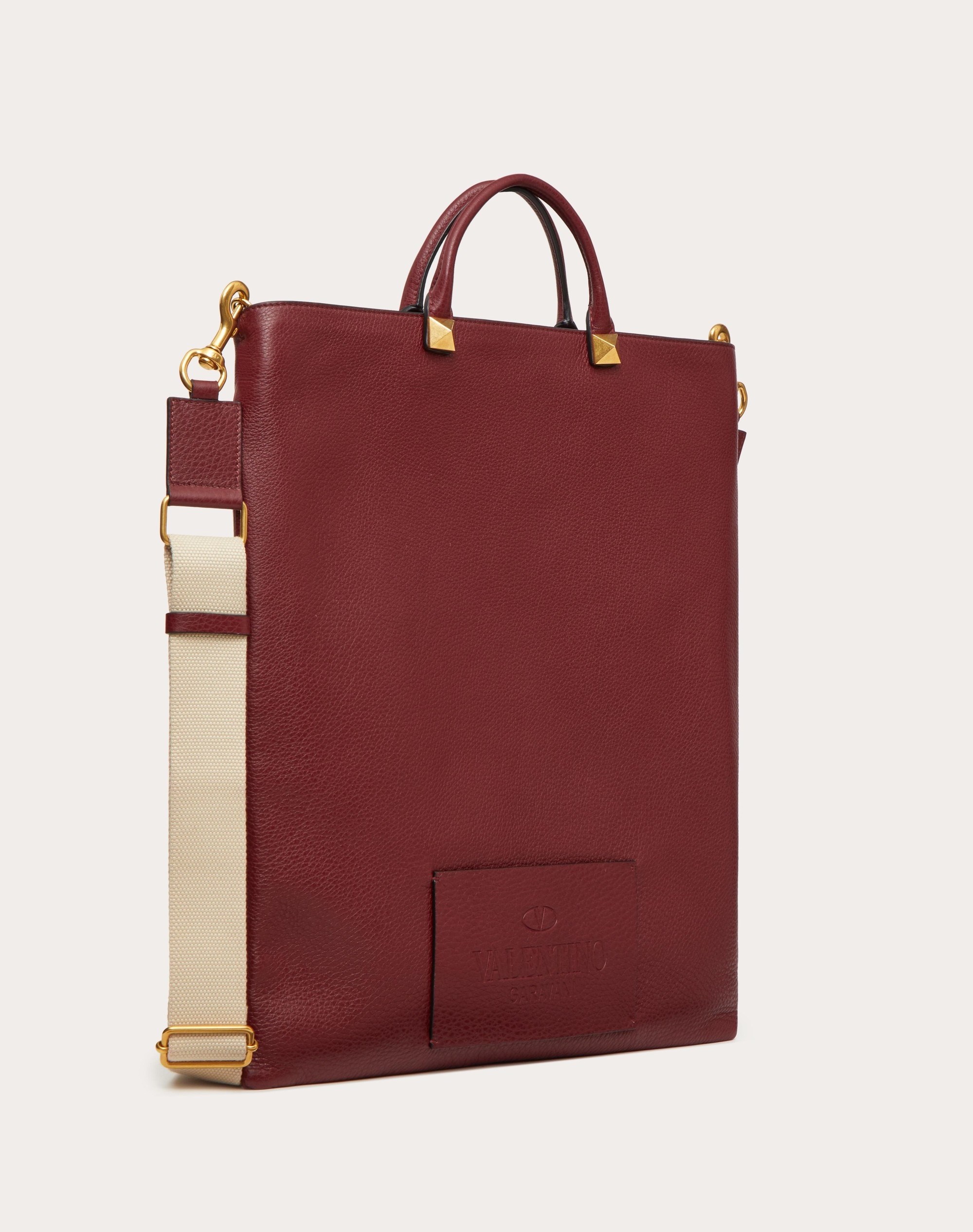 VALENTINO GARAVANI IDENTITY FLAT LEATHER TOTE BAG - 2