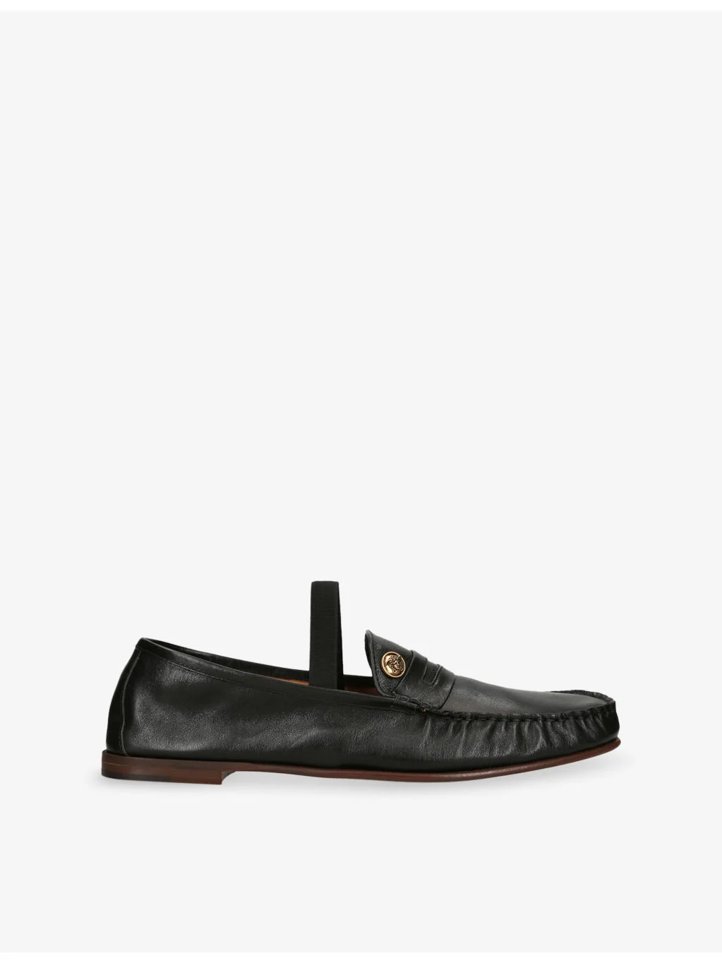 Medusa-Embellished Leather Loafers - 1