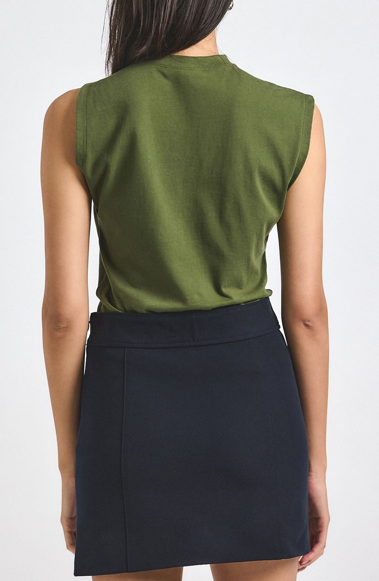 Derek Lam 10 Crosby Nia Asymmetric Sleeveless Top in Fatigue at Nordstrom - 2