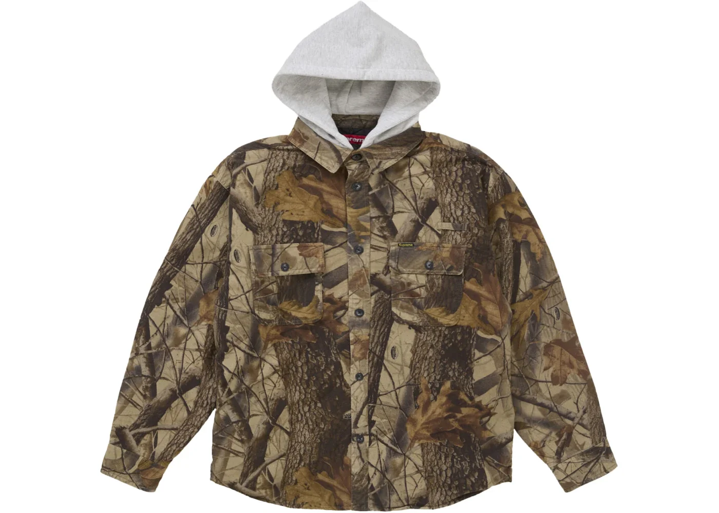 Supreme Quilted Lined Hooded Flannel Shirt Realtree Hardwoods Camo - 1