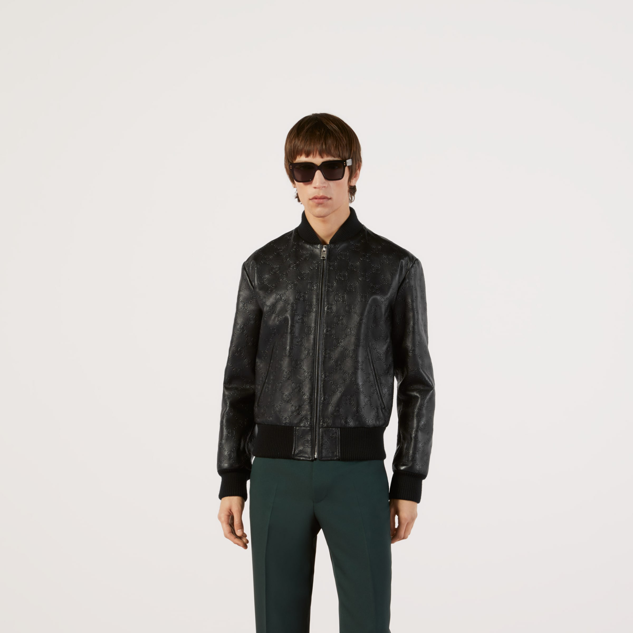 GG leather bomber jacket - 6